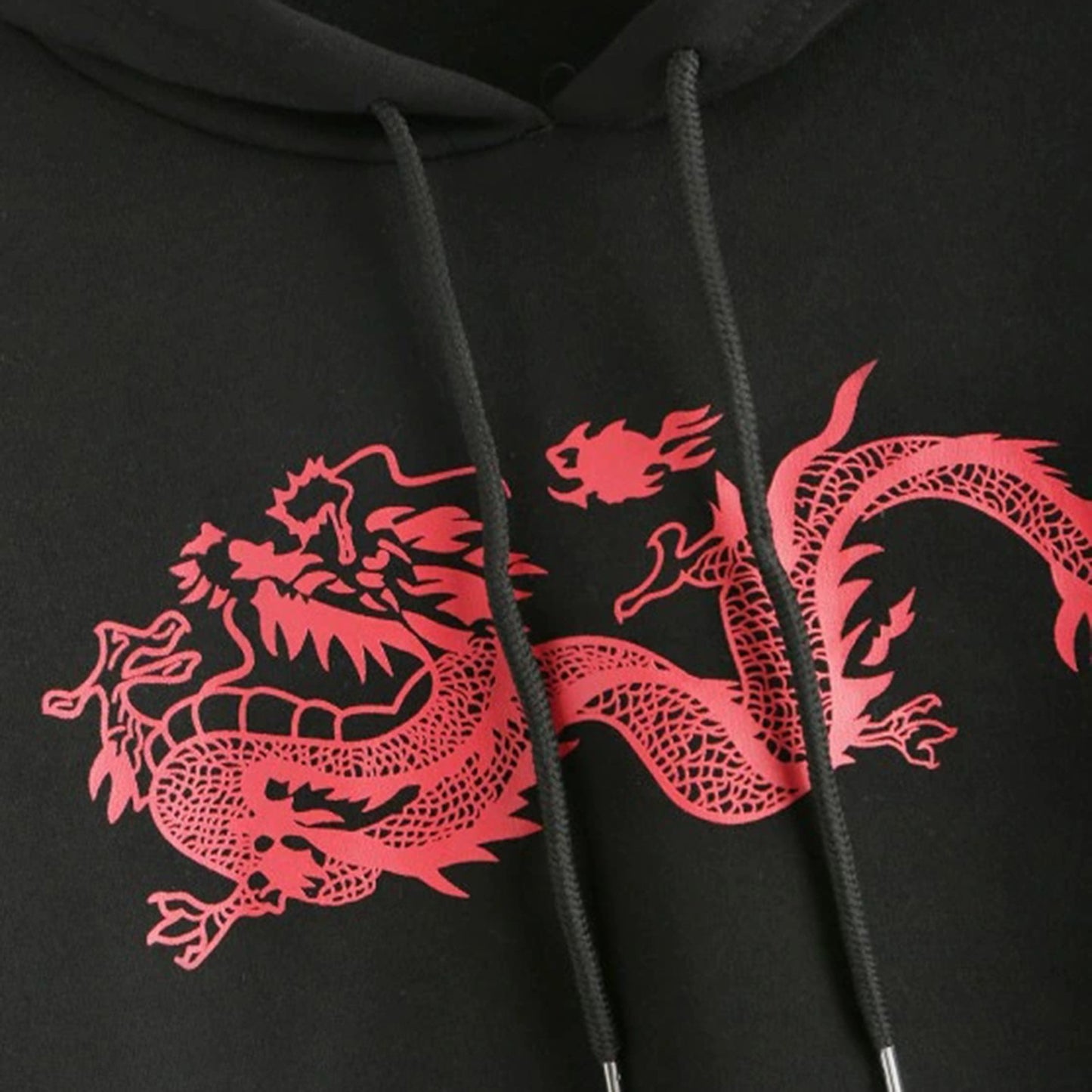 E-Girl Dragon Hoodie ABG Crop Top - Black