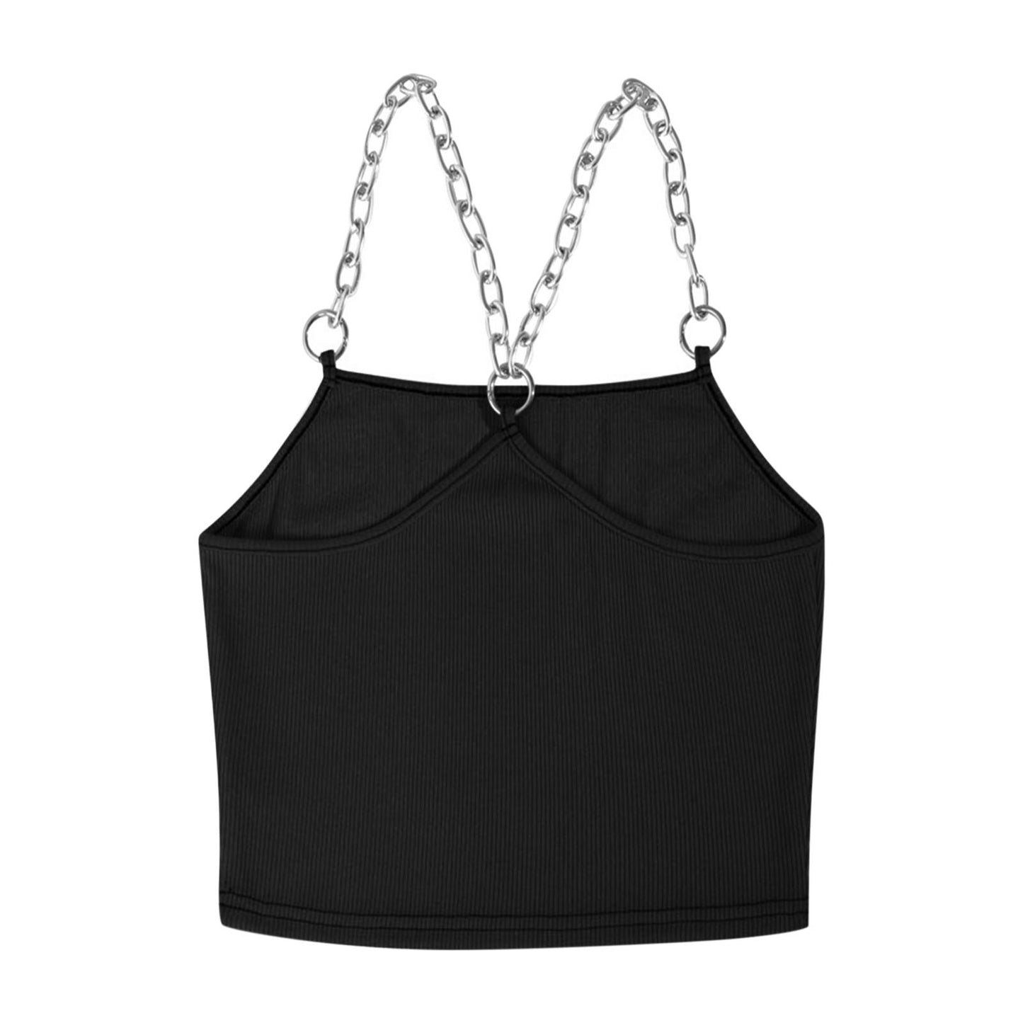 E-Girl Top Metal Chain Straps - Black