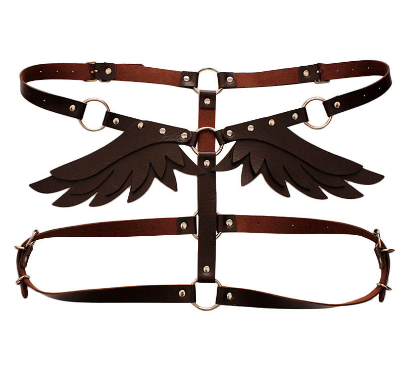 E-Girl Gothic Angel Wings Harness Straps - Black