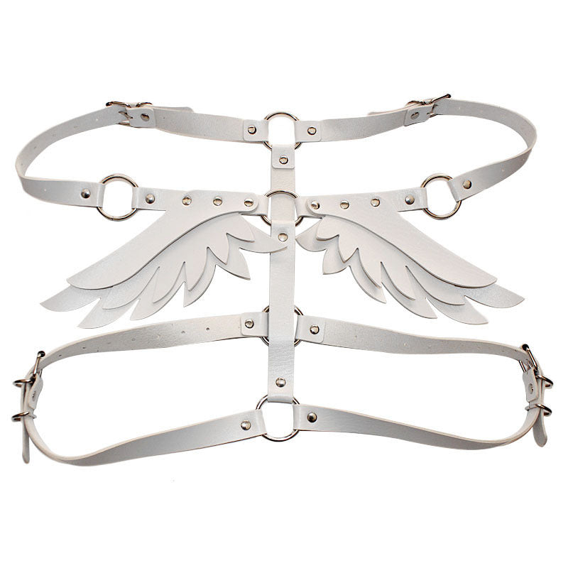 E-Girl Gothic Angel Wings Harness Straps - White