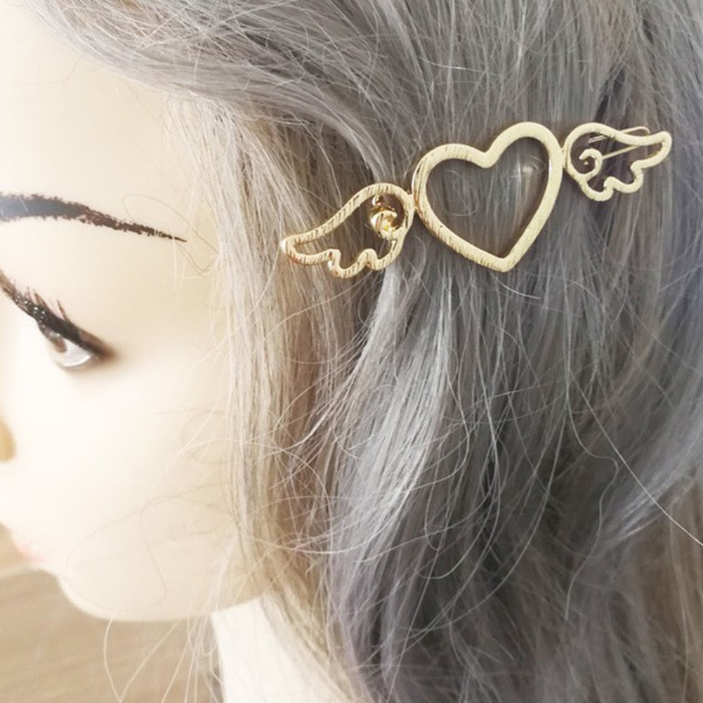 Heart Angel Wings Hair Clip
