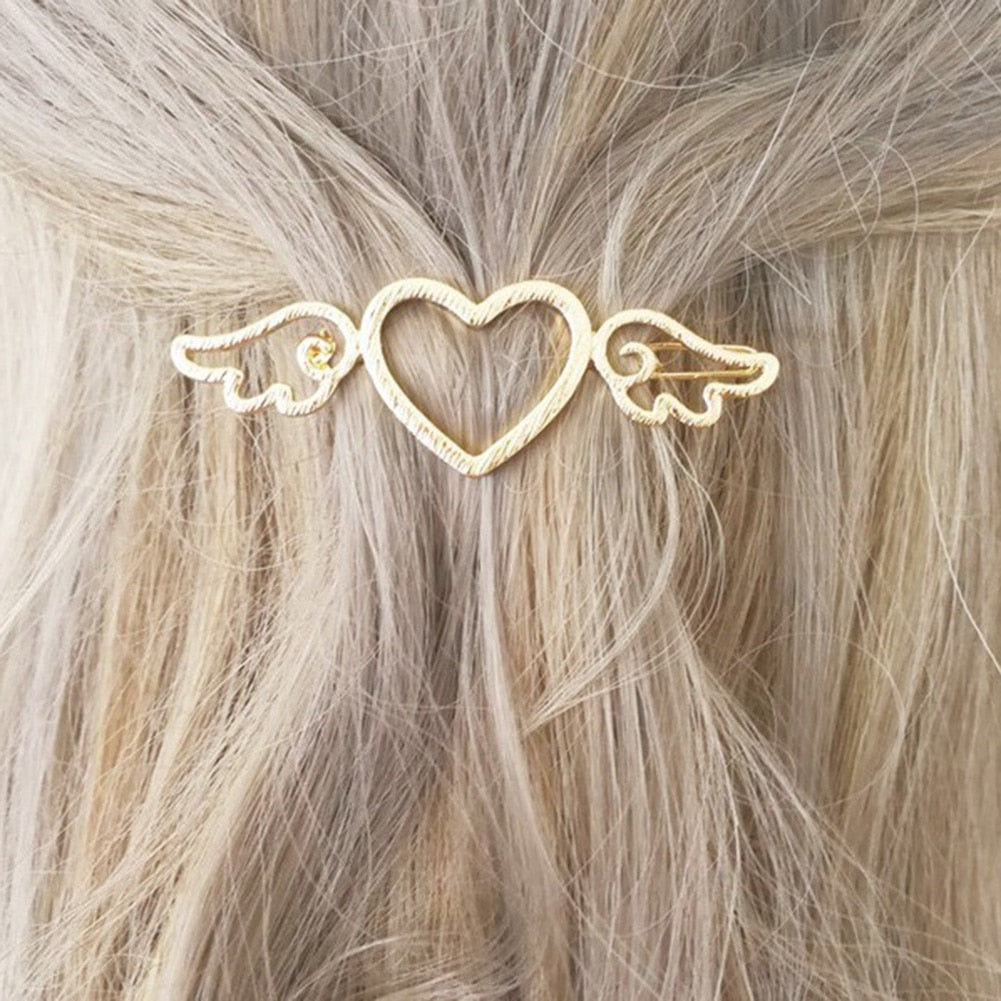 Heart Angel Wings Hair Clip
