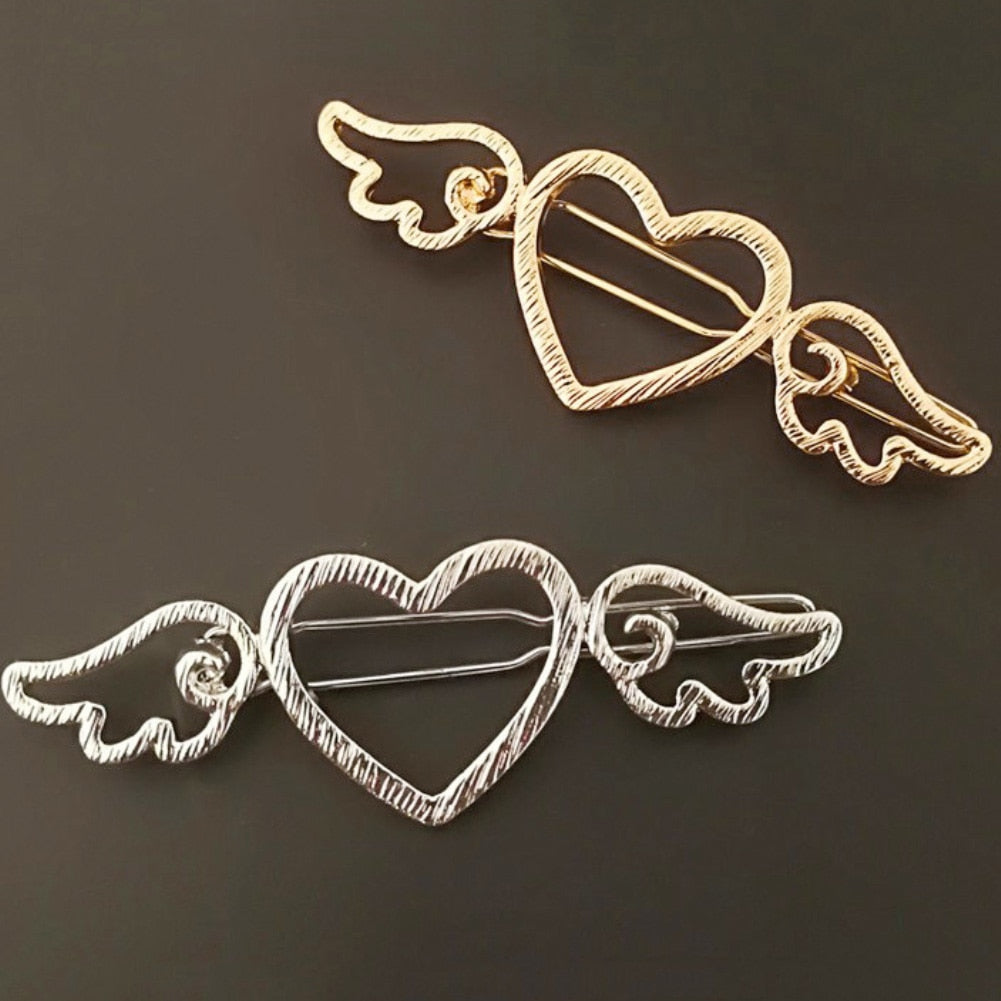 Heart Angel Wings Hair Clip