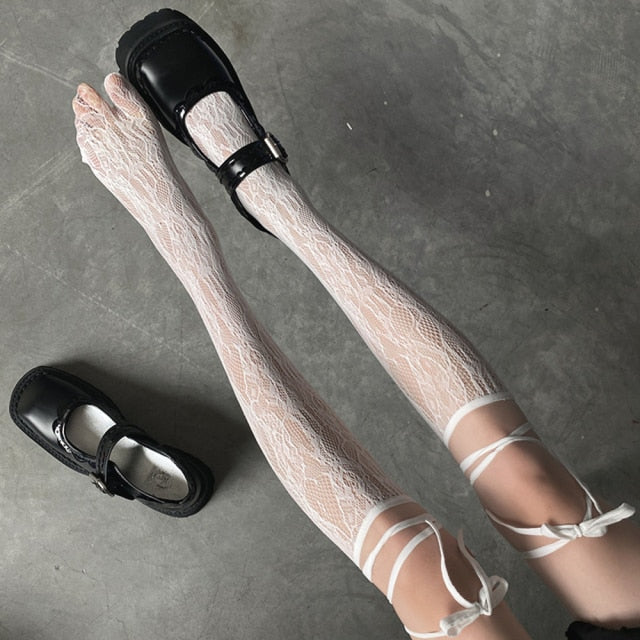 Gothic Dark Aesthetic Short Lace Stockings