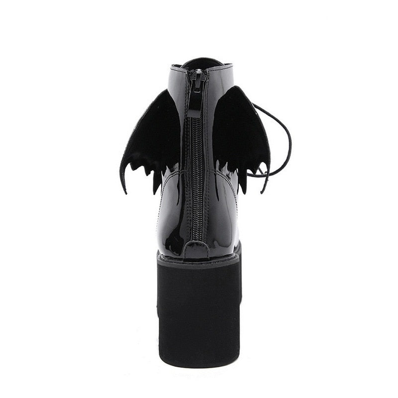 Gothic Demon Wings Ankle Boots
