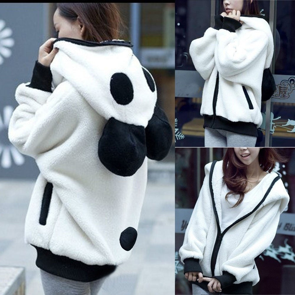 Kawaii Fluffy Panda Hoodie