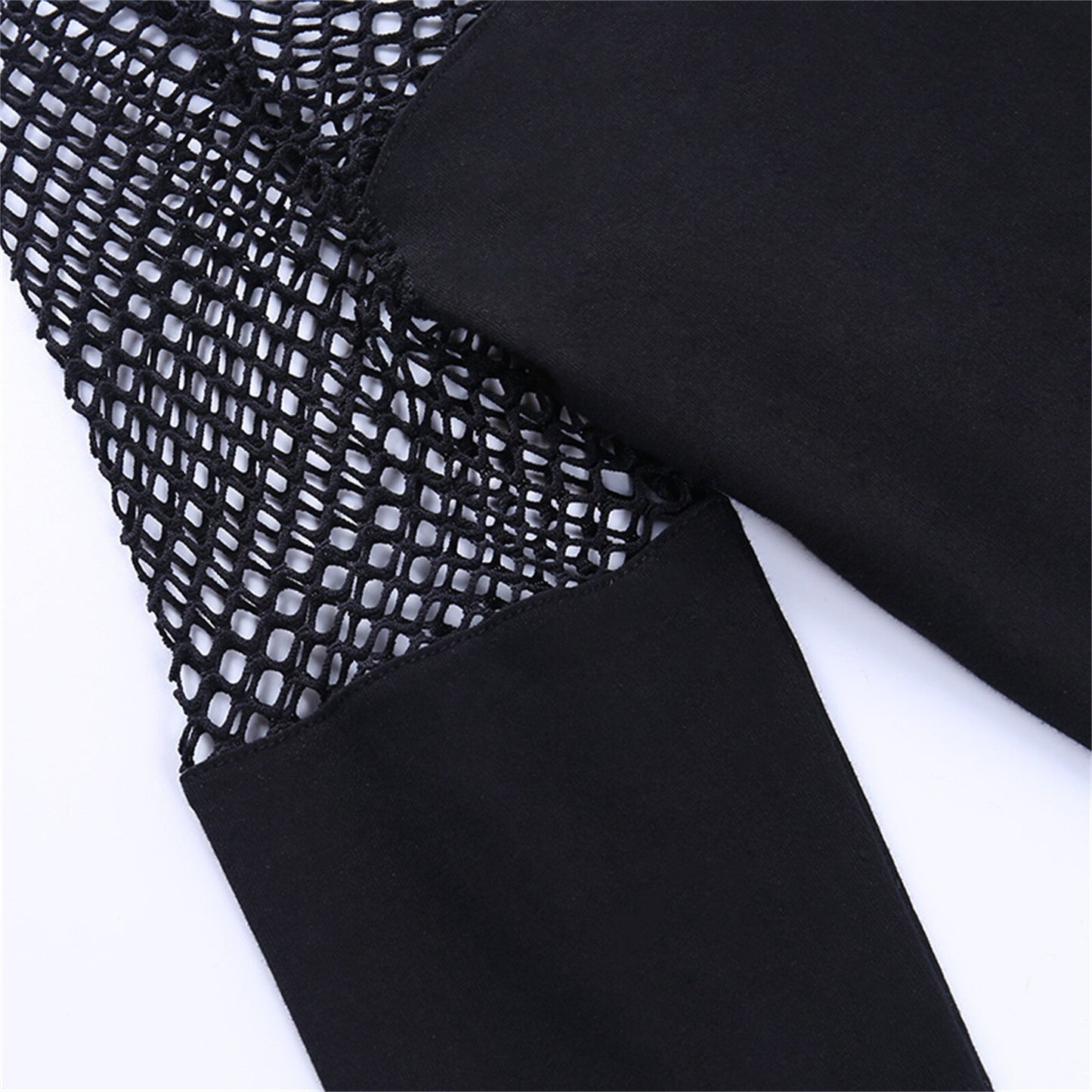 Gothic Pentagram Zipper Mesh Tee