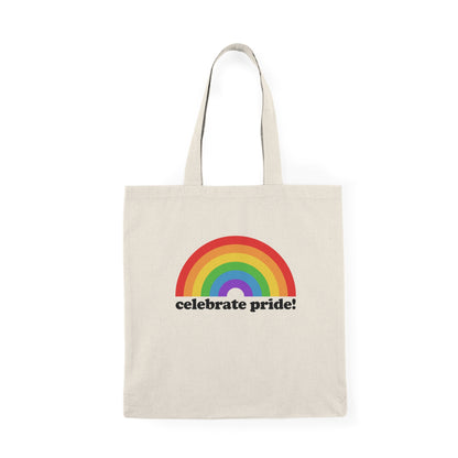Celebrate Pride Rainbow Natural Tote Bag