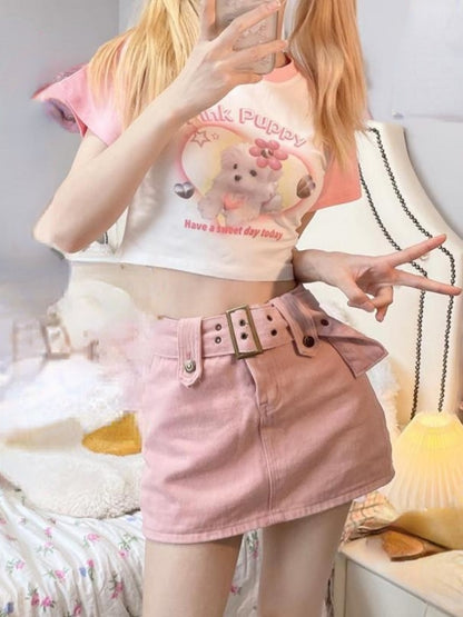 Lovely Dog Crop Top T-shirt