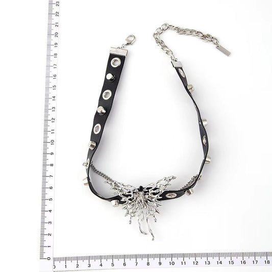 Gothic All Black Heart Choker Aesthetic Grunge Vegan Leather Collar Chokers  Harajuku Emo Necklace Chocker Halloween Jewelry