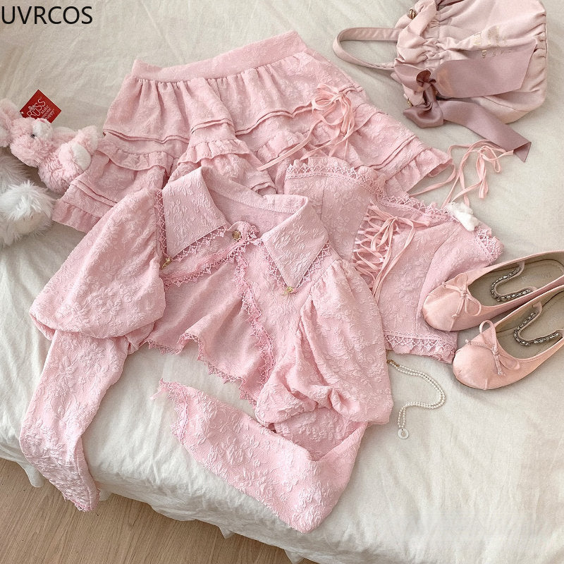 Soft Pink Sweet Lolita Skirt Set