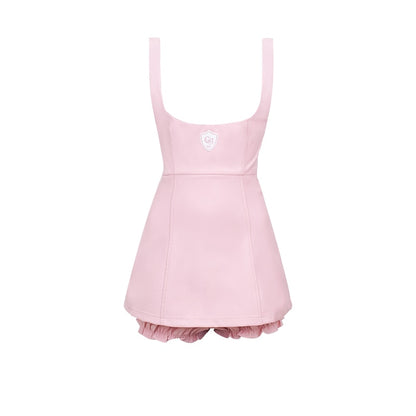 Sweet Girl Pink Blouse Suspender Dress Set