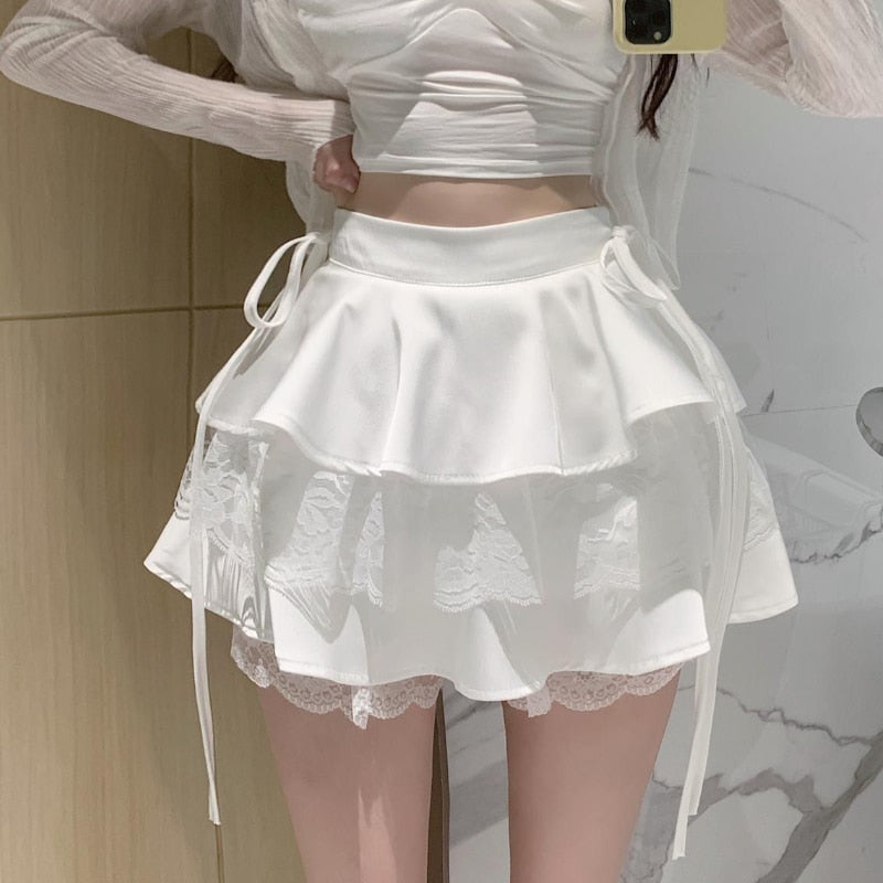 White ruffle skirt clearance 90s