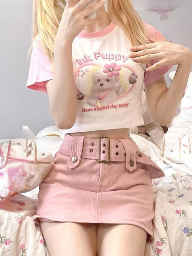 Lovely Dog Crop Top T-shirt