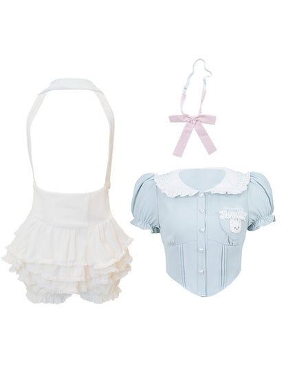 Baby Blue Dollette Bloomers Matching Set