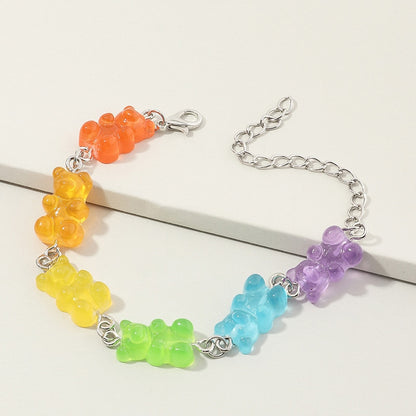 Rainbow Gummy Bear Candy Bracelet