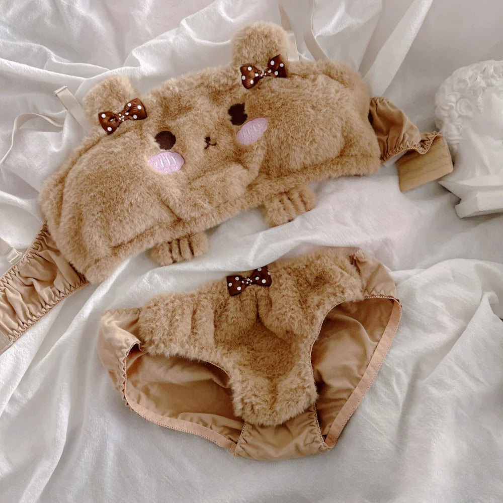Soft Plush Teddy Bear Lingerie Set – Aesthetics Boutique