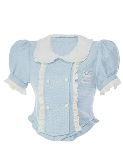Baby Blue Dollette Skirt Matching Set