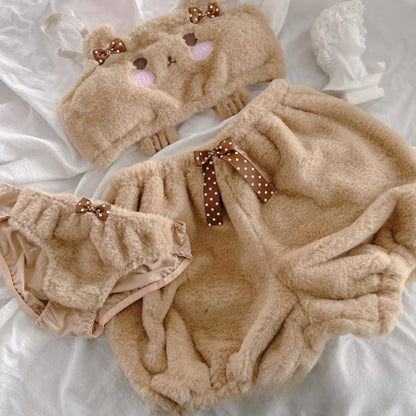 Soft Plush Teddy Bear Lingerie Set