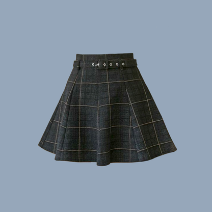 Dark Academia Plaid Mini Skirt