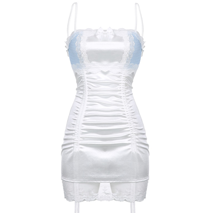 Dollette Lace Frill Mini Dress - White