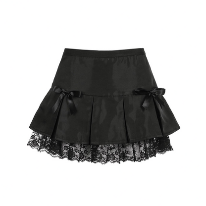 Black lace skirt girl cheap