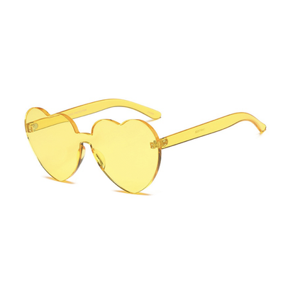 Heart Shaped Sunglasses - Yellow Aesthetic