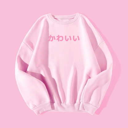 Pink Kawaii Sweatshirt Japanese Fashion