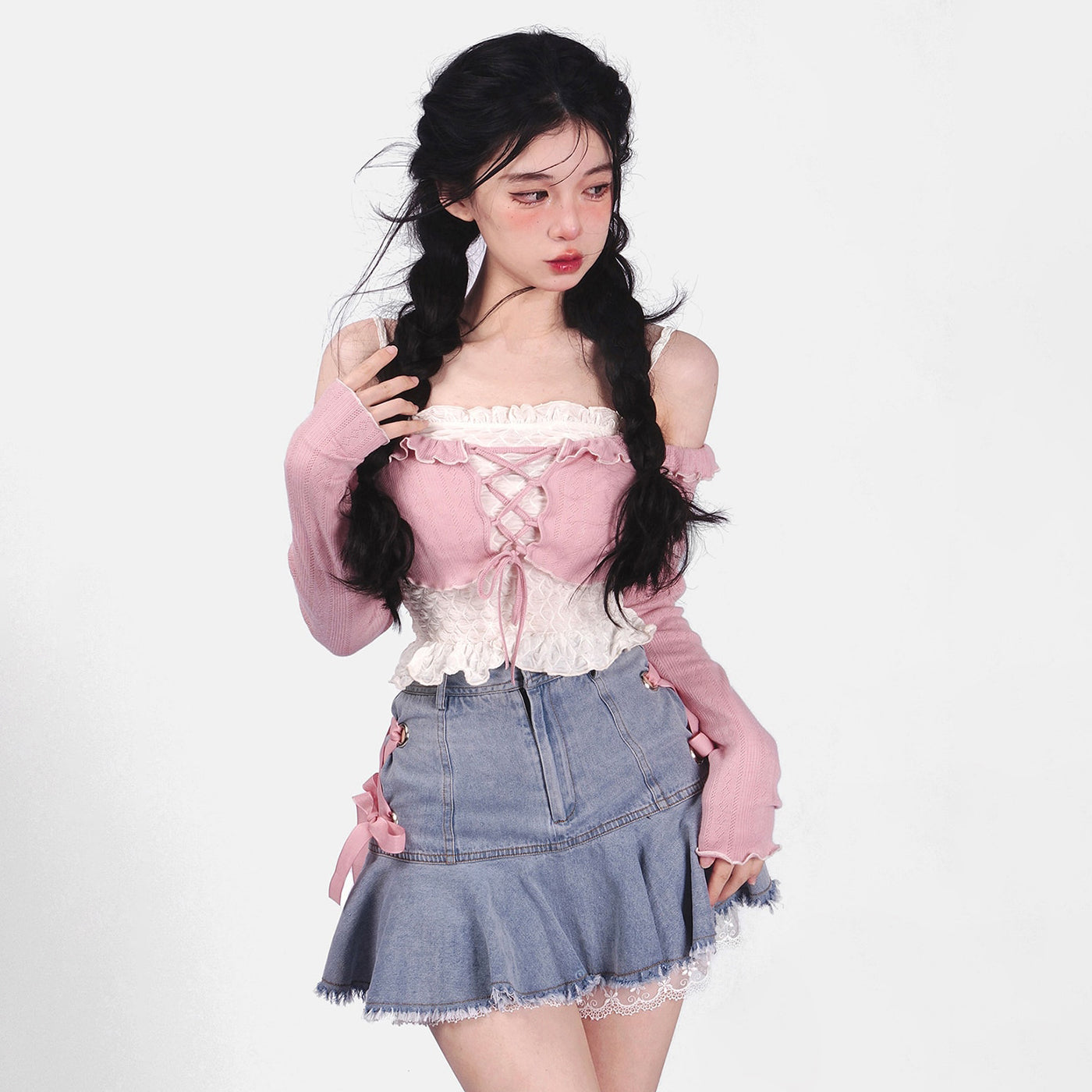 Coquette Doll Korean Denim Skirt