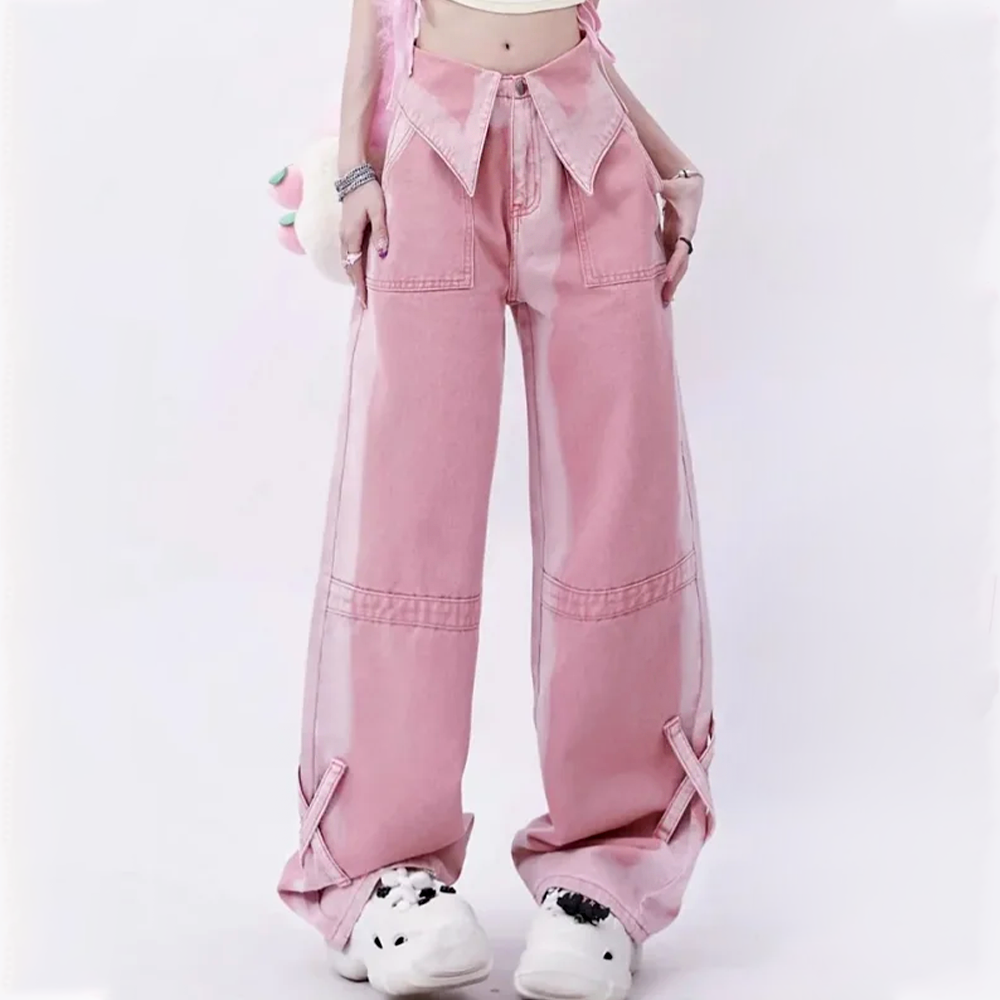 Kpop Baggy Jeans Pink
