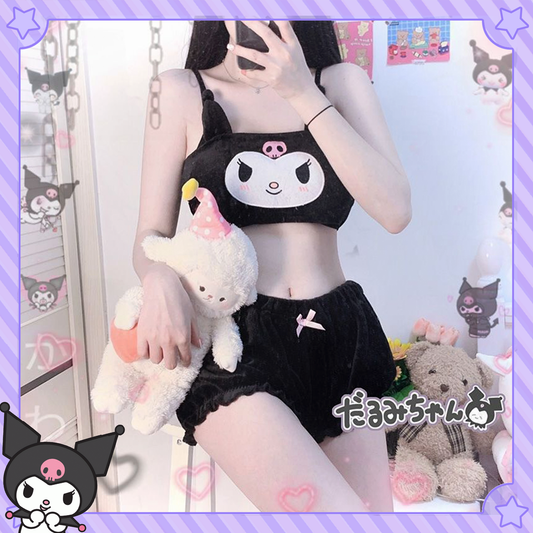 Sanrio Hello Kitty Cute Neck Sling Bras & Panties 2 Pcs Sets for Women  Sweet Soft Underwear Briefs Sexy Women's Lingerie Suits - AliExpress