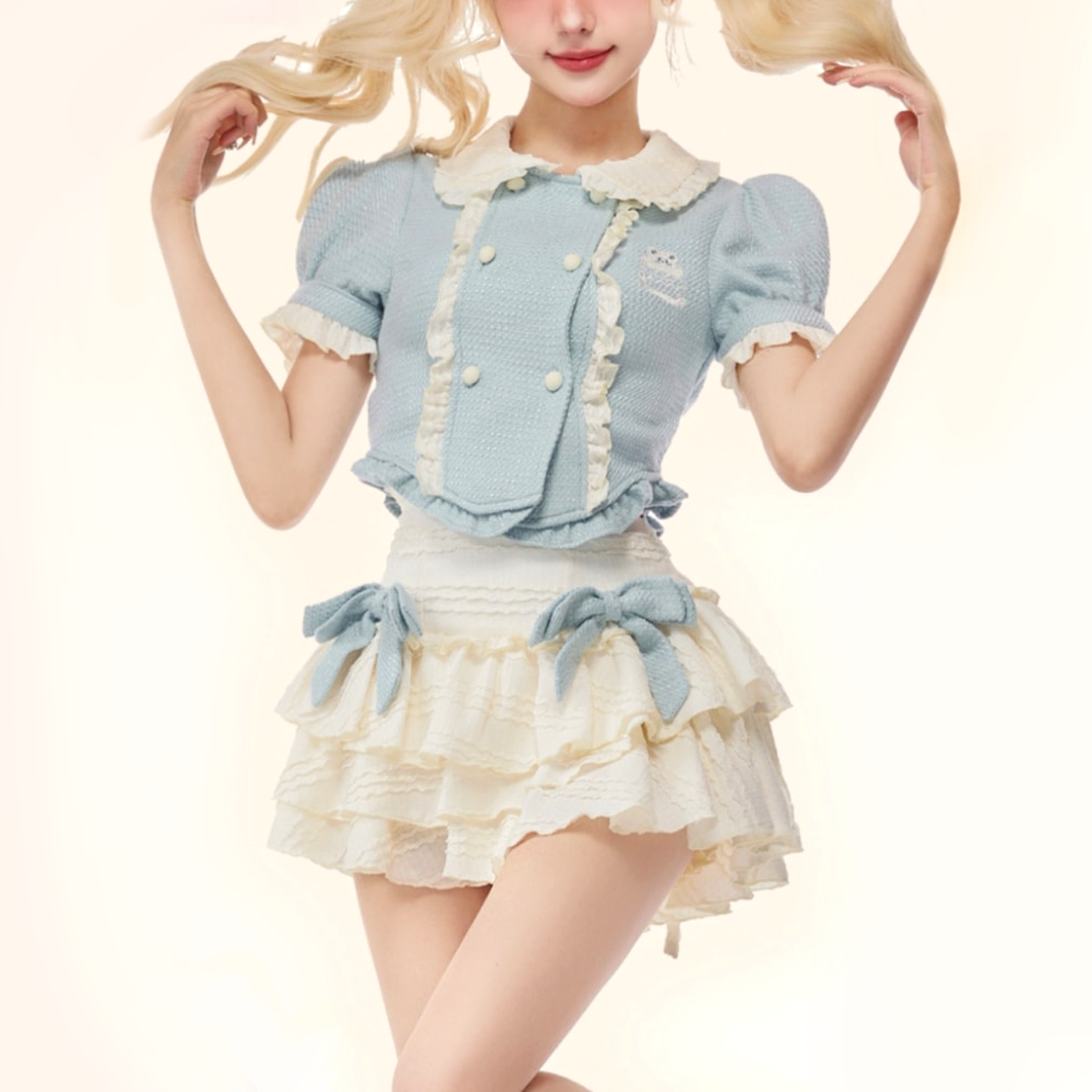 Dollette Outfit Skirt Set - Korean Babygirl Blue