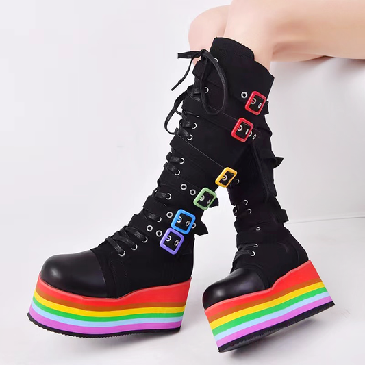aesthetic shoes - rainbow flag lgbtqia pride