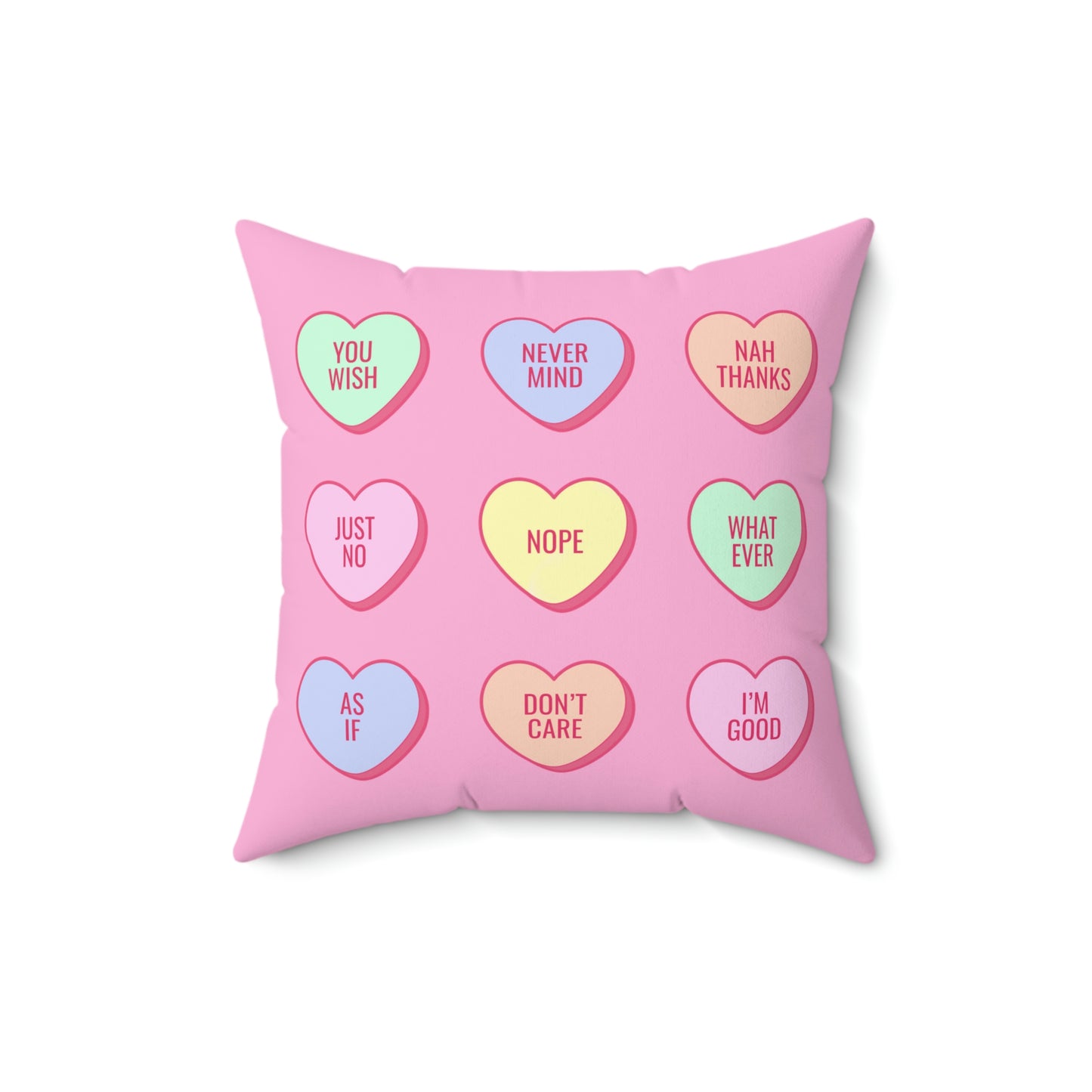 Valentines Heart Candy Pink Pillow