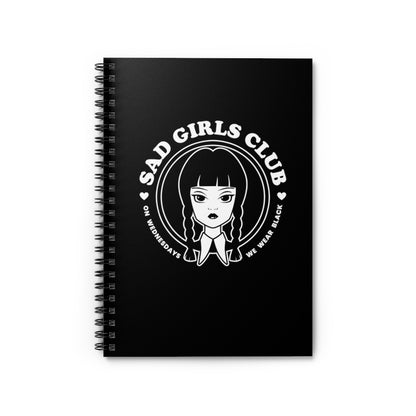 Wednesday Addams Sad Girls Club Spiral Notebook