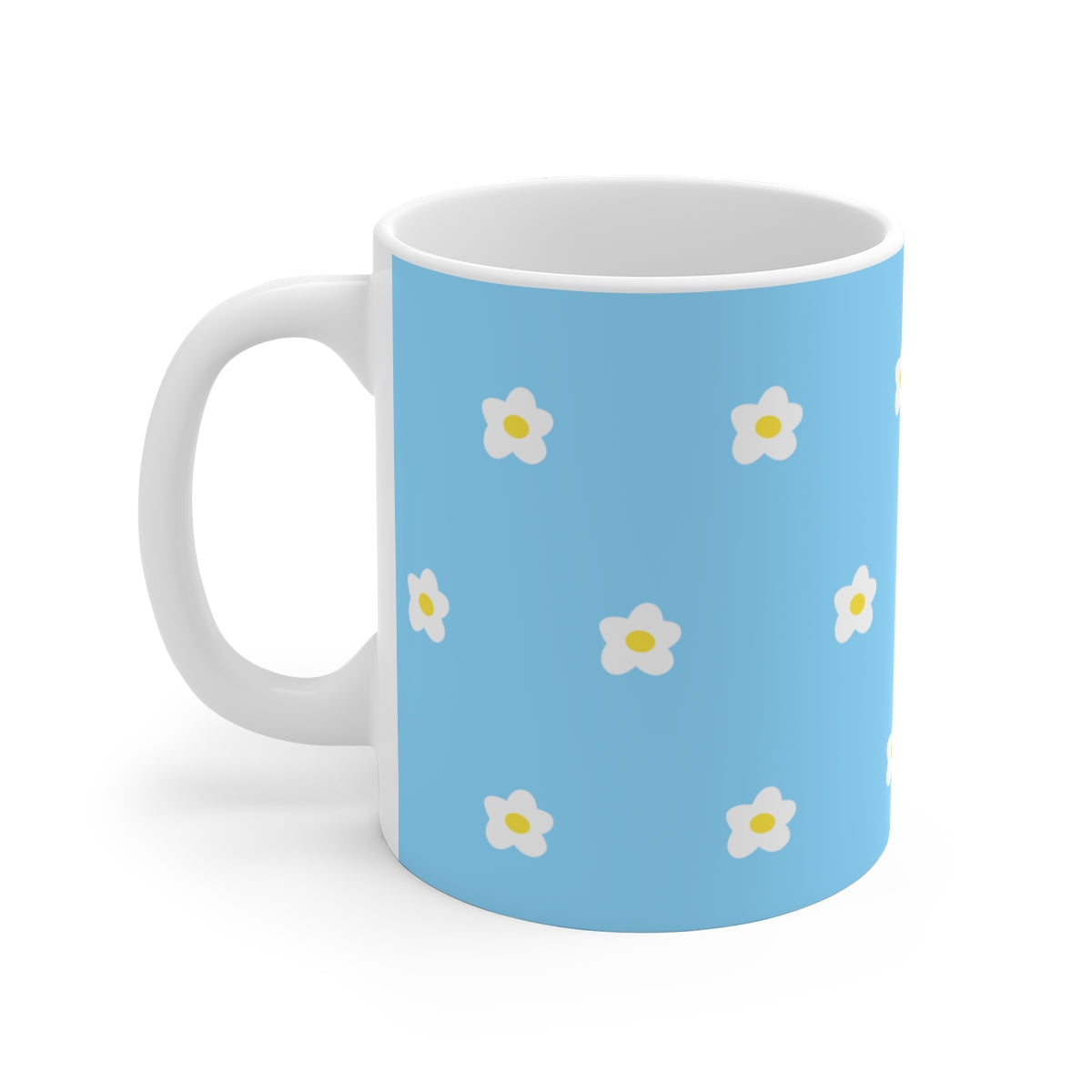 Soft Girly Flowers Blue Coffee Mug