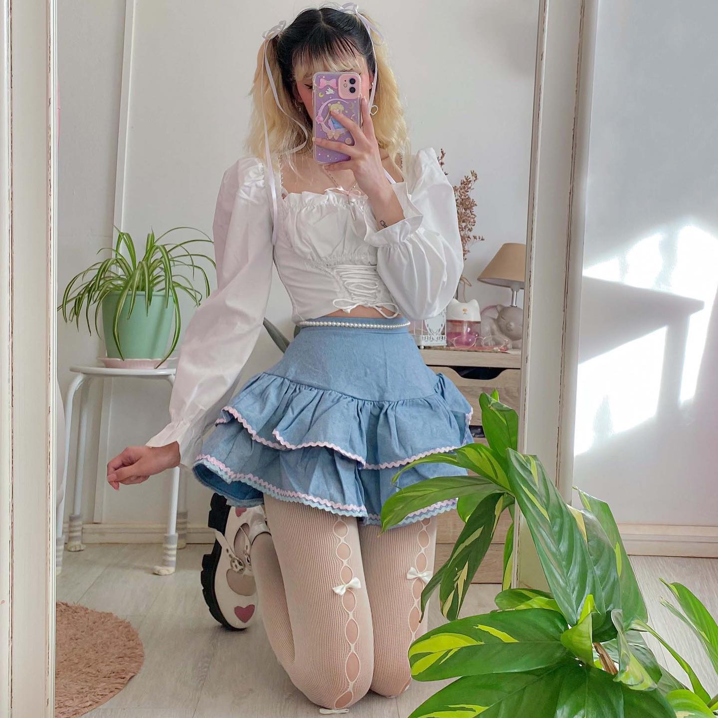 Dollette Kawaii Denim Mini Skirt