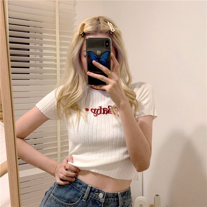 Baby Embroidery Crop Top