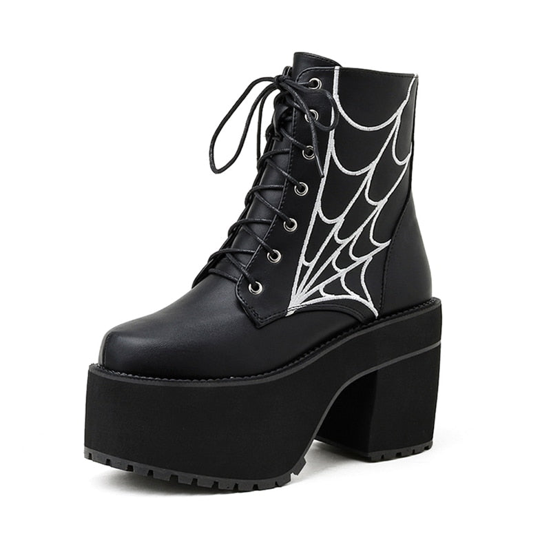 Spider Web Gothic Boots