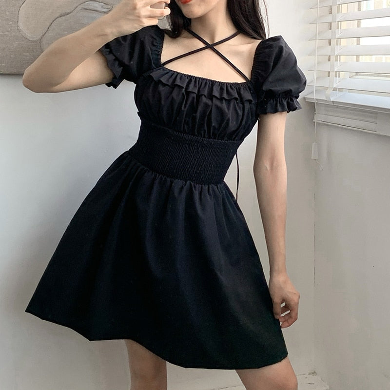 Simple Lovely Gothic Mini Dress
