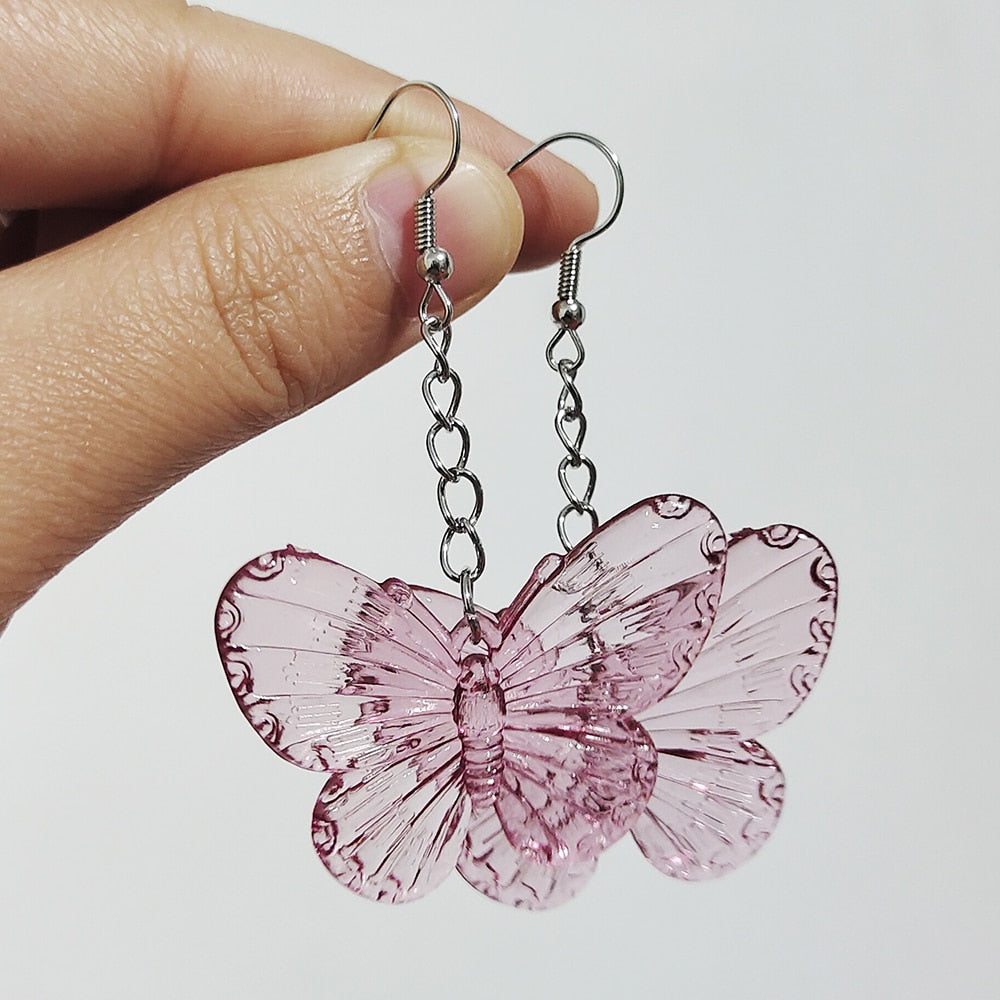Soft Girl Y2K Transparent Butterfly Earrings
