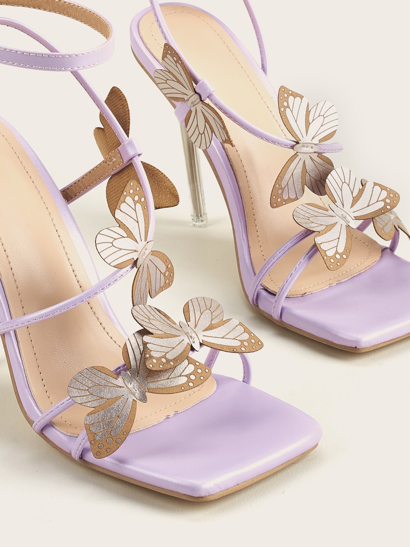 Elegant Fairy Butterfly Crystal Heel Sandals