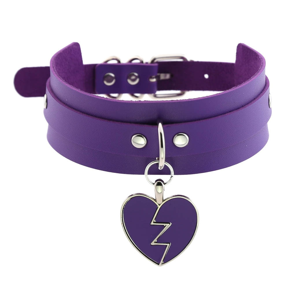 Heartbreaker Choker Necklace Purple