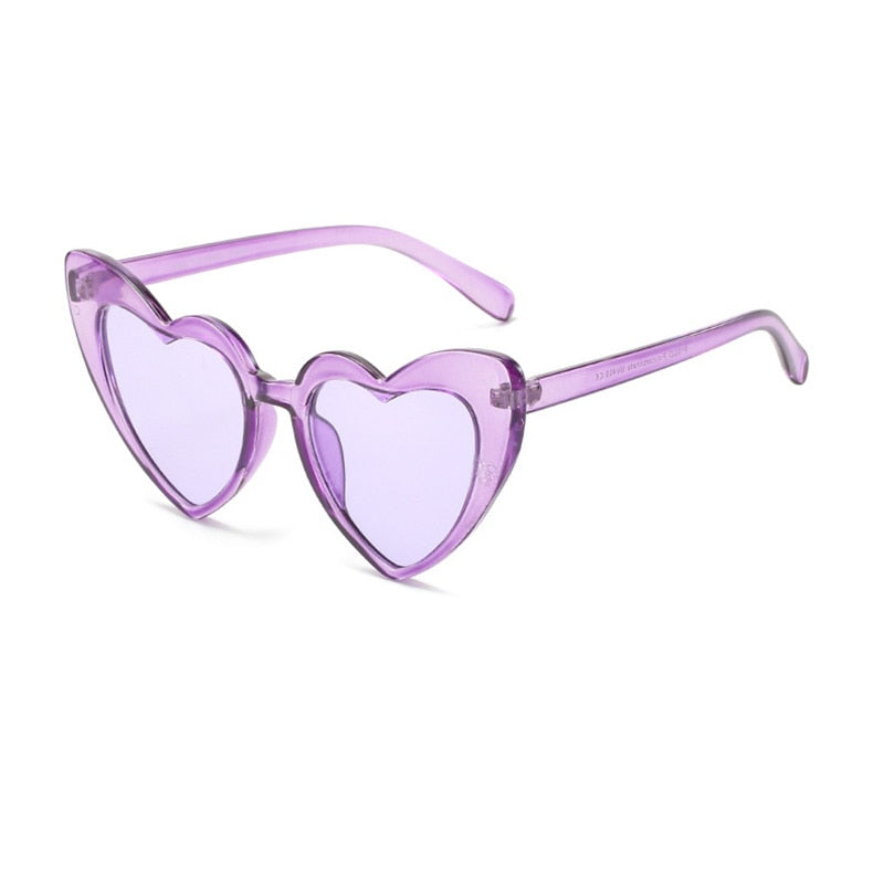 Candy Color Heart Sunglasses Fashion Rimless Driving Sun Glasses for Adults  Purple - Walmart.com