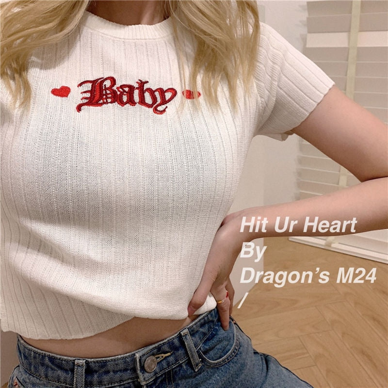 Baby Embroidery Crop Top