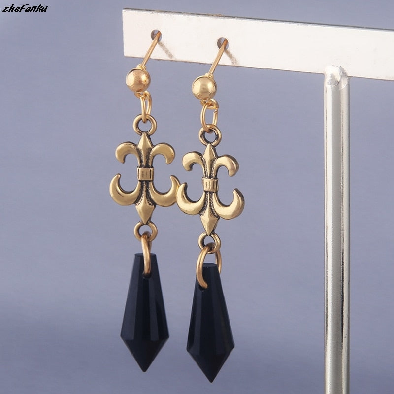 Sailor Moon Black Lady Black Crystal Earrings