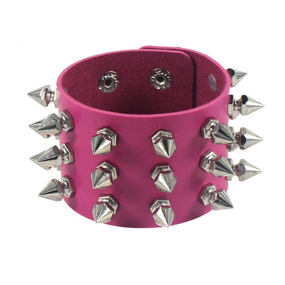 Egirl Goth Spikes Bracelet Magenta