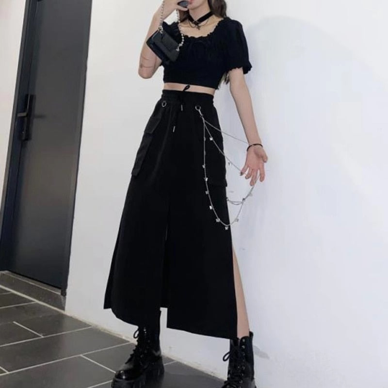 Long Midi Black Skirt