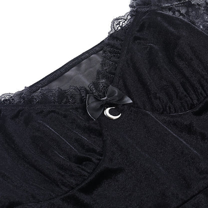 Dark Goth  Velours Vampire A-Line Dress