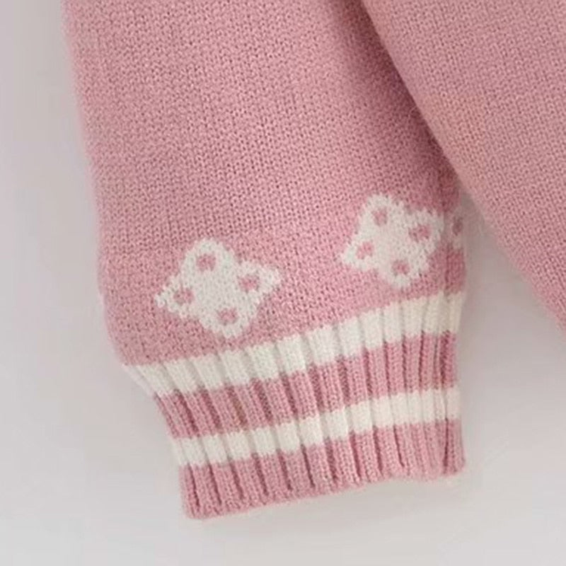Kawaii Bunny Embroidery Knit Cardigan